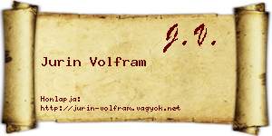 Jurin Volfram névjegykártya